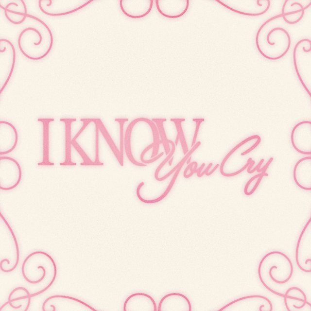 Pochette de I know you cry : lettres roses sur fond crème